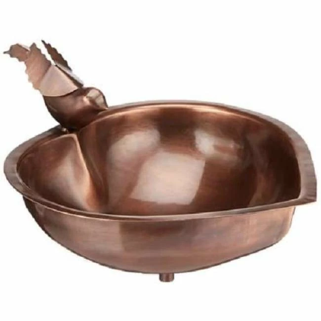 Copper Colored Heart Shaped Bird Bath 3 Copper Colored Heart Shaped Bird Bath