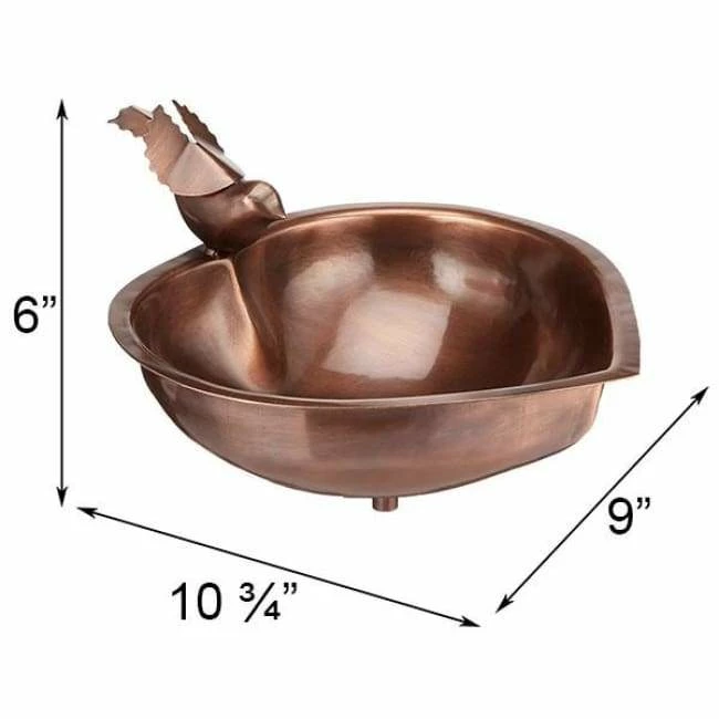 Copper Colored Heart Shaped Bird Bath 4 Copper Colored Heart Shaped Bird Bath - Image 2