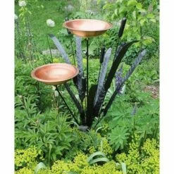 Copper Double Cattail Bird Bath -US Poultry Supplies Sales Store copper double cattail bird bath 100 01 125 00 baths achla birdhousesandbaths 980