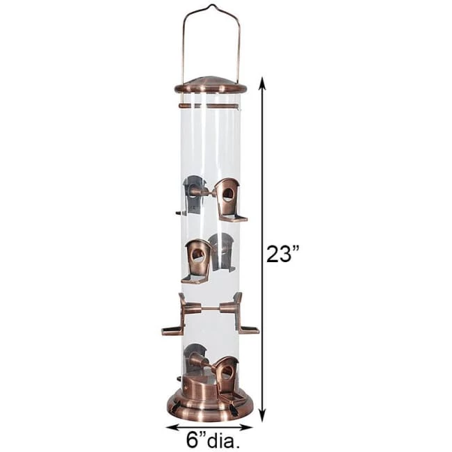 Copper Mega Tube Bird Feeder 4 Copper Mega Tube Bird Feeder - Image 2