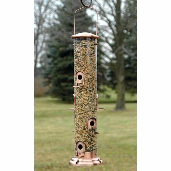 Copper Mega Tube Bird Feeder 3 Copper Mega Tube Bird Feeder