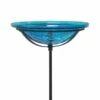 Crackle Glass Bird Bath Bowl With Cradle And Stake, Teal 1 Crackle Glass Bird Bath Bowl With Cradle And Stake, Teal -US Poultry Supplies Sales Store crackle glass bird bath bowl cradle stake teal 50 01 75 00 baths achla birdhousesandbaths 624