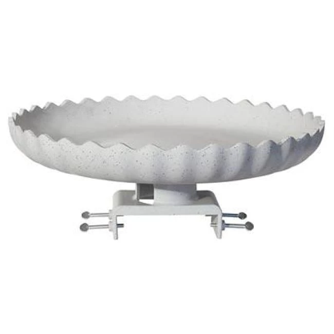 Scalloped Heated Bird Bath With Deck Mount 3 Scalloped Heated Bird Bath With Deck Mount