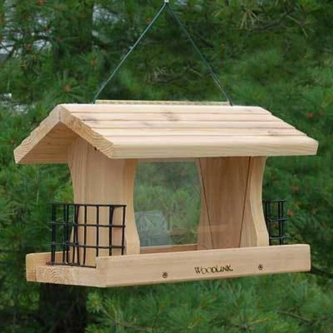 Deluxe Cedar Bird Feeder With Suet Cages 3 Deluxe Cedar Bird Feeder With Suet Cages