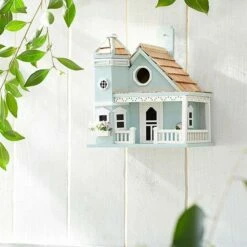 Flower Pot Cottage Bird House, Blue 13 Flower Pot Cottage Bird House, Blue -US Poultry Supplies Sales Store flower pot cottage blue bird house 25 01 50 00 home bazaar birdhousesandbaths 159