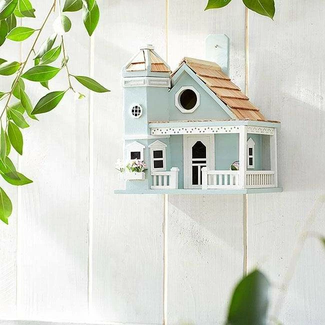 Flower Pot Cottage Bird House, Blue 8 Flower Pot Cottage Bird House, Blue - Image 6