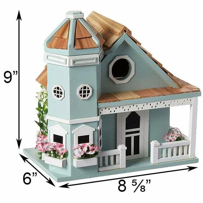 Flower Pot Cottage Bird House, Blue 4 Flower Pot Cottage Bird House, Blue - Image 2