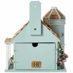 Flower Pot Cottage Bird House, Blue 11 Flower Pot Cottage Bird House, Blue -US Poultry Supplies Sales Store flower pot cottage blue bird house 25 01 50 00 home bazaar birdhousesandbaths 380
