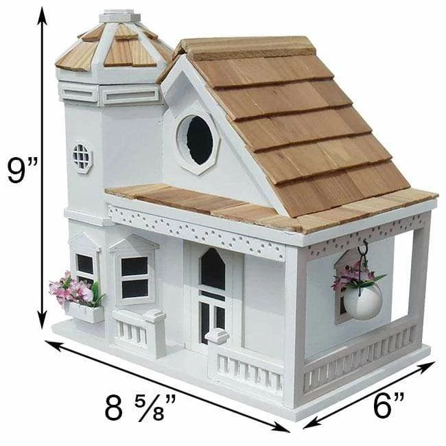 Flower Pot Cottage Bird House, White 4 Flower Pot Cottage Bird House, White - Image 2