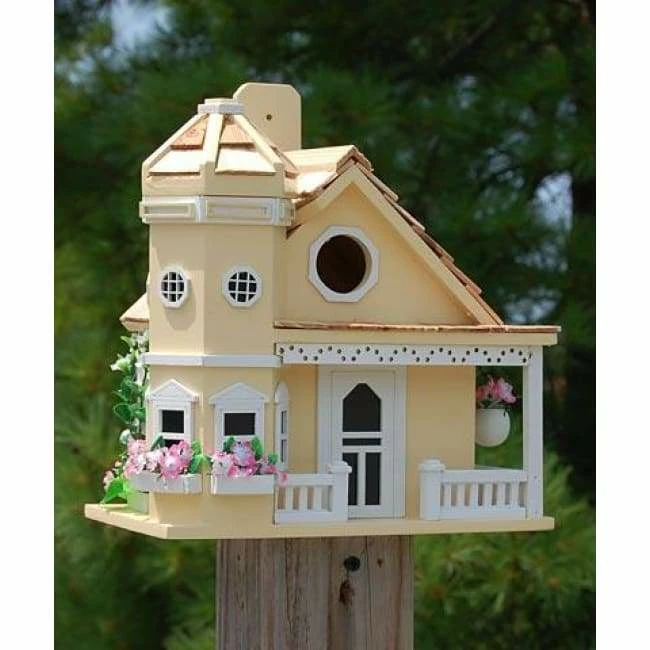 Flower Pot Cottage Bird House, Yellow 3 Flower Pot Cottage Bird House, Yellow
