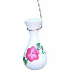 Garnet Posy Ceramic Raindrop Hummingbird Feeder