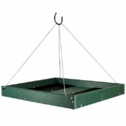Hanging Platform Green Bird Feeder, Large