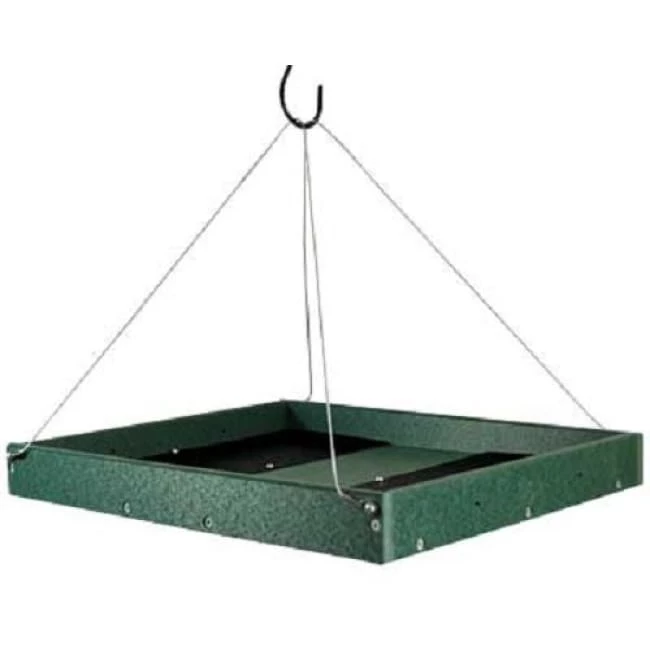 Hanging Platform Green Bird Feeder, Large 3 Hanging Platform Green Bird Feeder, Large