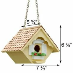 Little Hanging Wren House, Yellow 5 Little Hanging Wren House, Yellow -US Poultry Supplies Sales Store hanging yellow wren house 25 01 50 00 bird home bazaar birdhousesandbaths 876