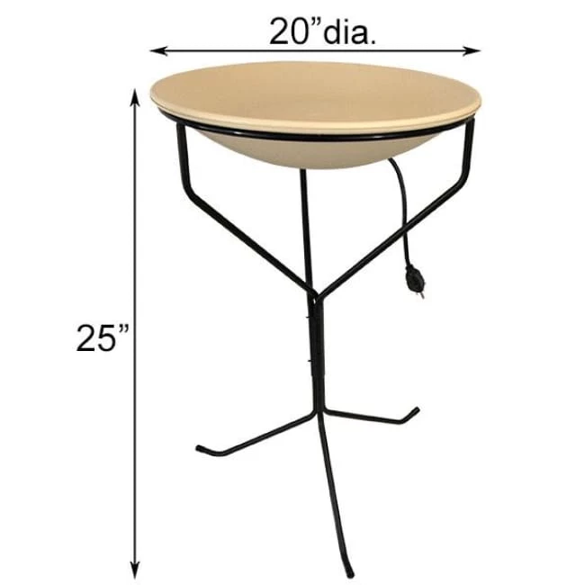 Heated Bird Bath With Metal Stand, White 4 Heated Bird Bath With Metal Stand, White - Image 2