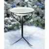Heated Bird Bath With Metal Stand, White 1 Heated Bird Bath With Metal Stand, White -US Poultry Supplies Sales Store heated bird bath metal stand white 75 01 100 00 baths allied precision birdhousesandbaths 990