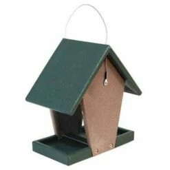 Hopper Bird Feeder, Green And Brown, Small