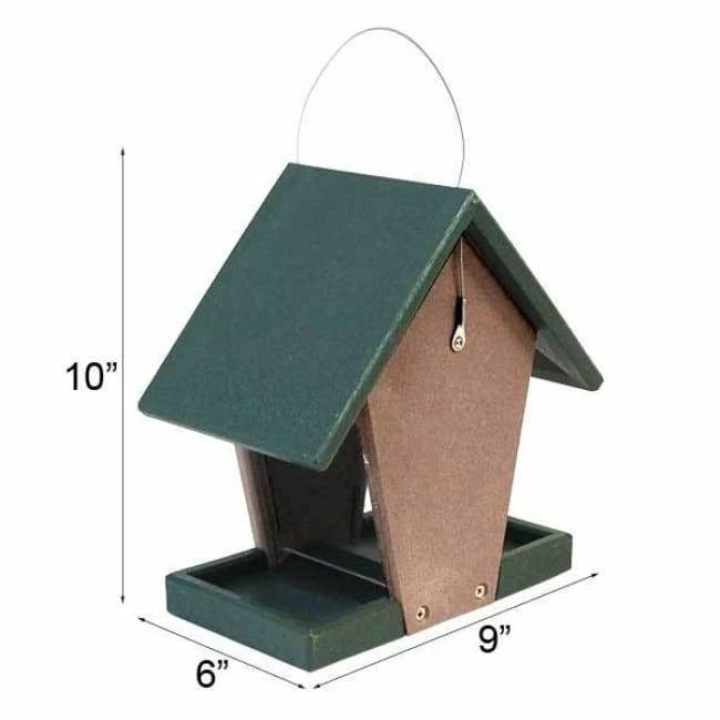 Hopper Bird Feeder, Green And Brown, Small 4 Hopper Bird Feeder, Green And Brown, Small - Image 2
