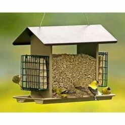 Large Hopper Feeder With Suet Cages