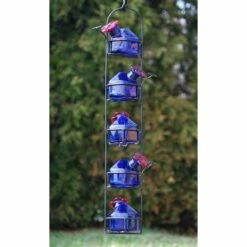 Lunch Pail Hummingbird Feeder, Tall, Blue