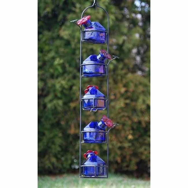 Lunch Pail Hummingbird Feeder, Tall, Blue 3 Lunch Pail Hummingbird Feeder, Tall, Blue