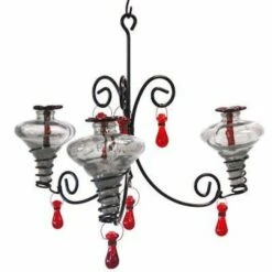 Mini-Blossom Chandelier Hummingbird Feeder, Clear