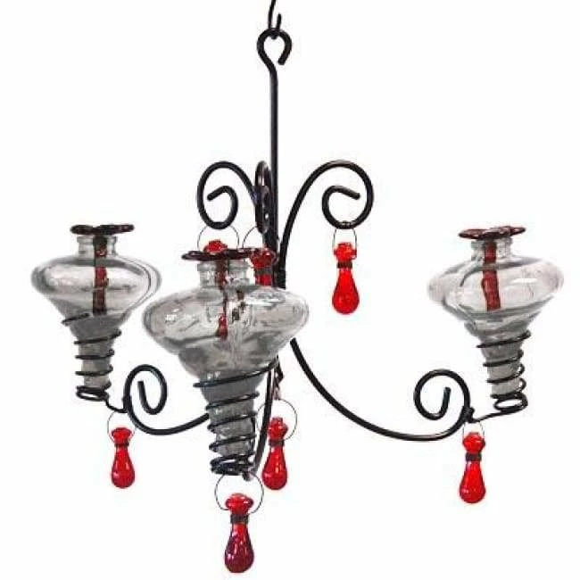 Mini-Blossom Chandelier Hummingbird Feeder, Clear 3 Mini-Blossom Chandelier Hummingbird Feeder, Clear