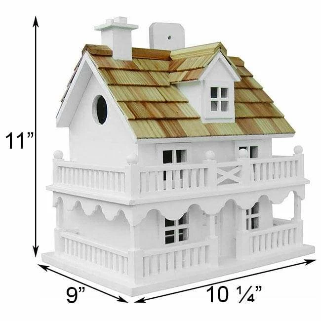 Novelty Cottage Bird House, White 4 Novelty Cottage Bird House, White - Image 2