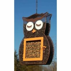 Owl Shaped Seed And Suet Bird Feeder