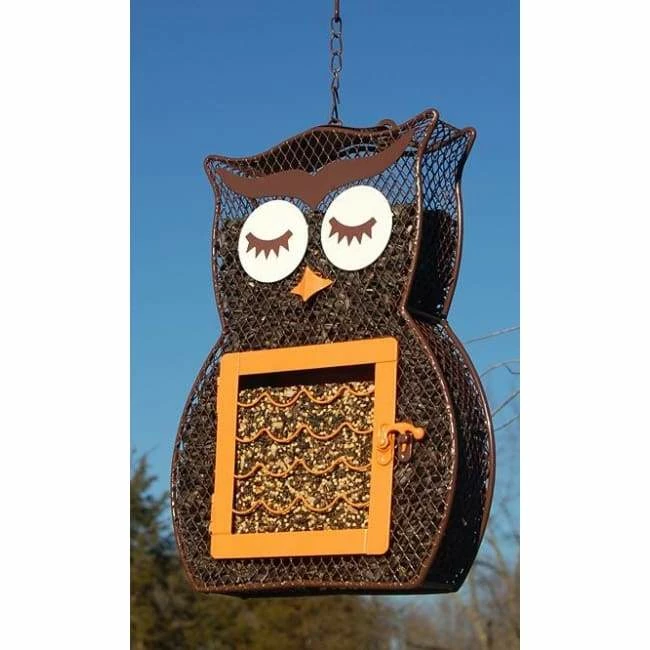 Owl Shaped Seed And Suet Bird Feeder 3 Owl Shaped Seed And Suet Bird Feeder