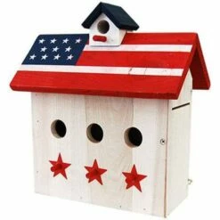 Patriotic Wren House With Three Perches