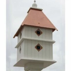 Plantation Bird House With Hammered Copper Colored Metal Roof