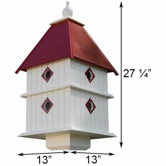 Plantation Bird House With Merlot Red Roof 4 Plantation Bird House With Merlot Red Roof - Image 2