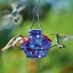 Pot De Creme Moon & Stars Hummingbird Feeder, Blue