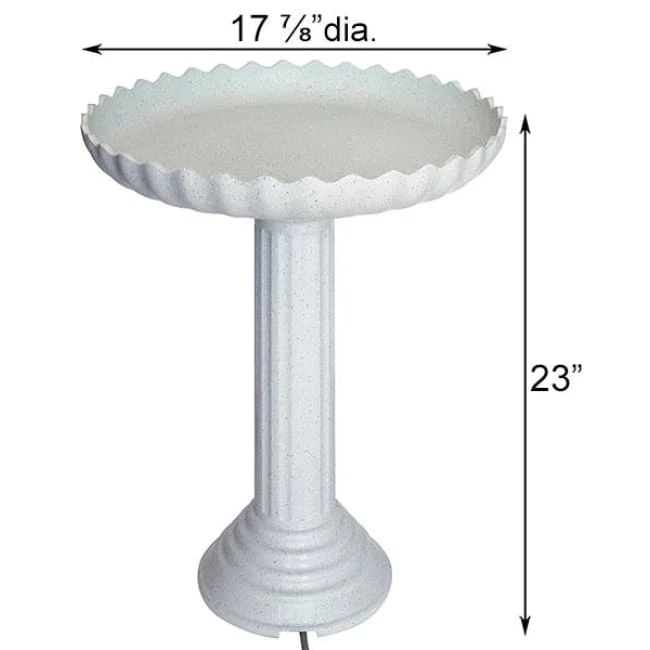 Scalloped Heated Bird Bath And Pedestal 4 Scalloped Heated Bird Bath And Pedestal - Image 2
