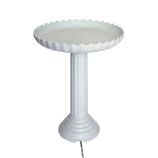 Scalloped Heated Bird Bath And Pedestal 3 Scalloped Heated Bird Bath And Pedestal