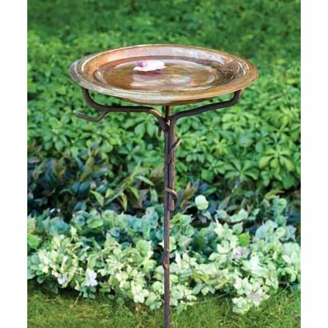 Solid Copper Bird Bath With Stake 3 Solid Copper Bird Bath With Stake