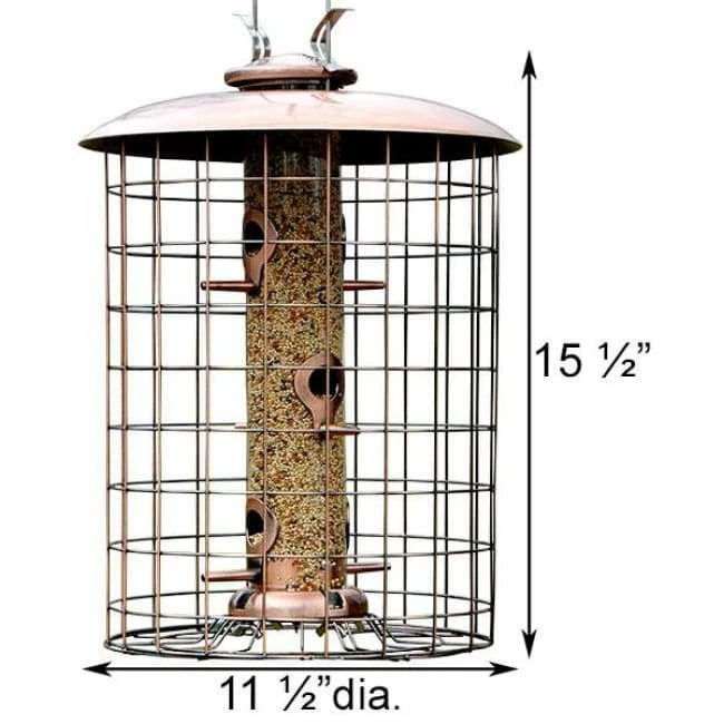 Squirrel-Resistant Brushed Copper Seed Tube Bird Feeder 4 Squirrel-Resistant Brushed Copper Seed Tube Bird Feeder - Image 2
