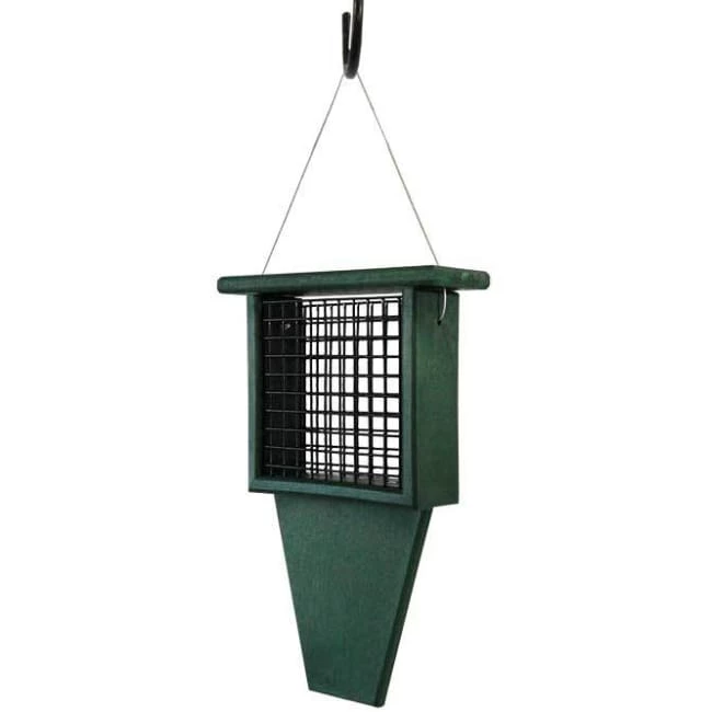 Suet Feeder With Tail Prop, Green 3 Suet Feeder With Tail Prop, Green