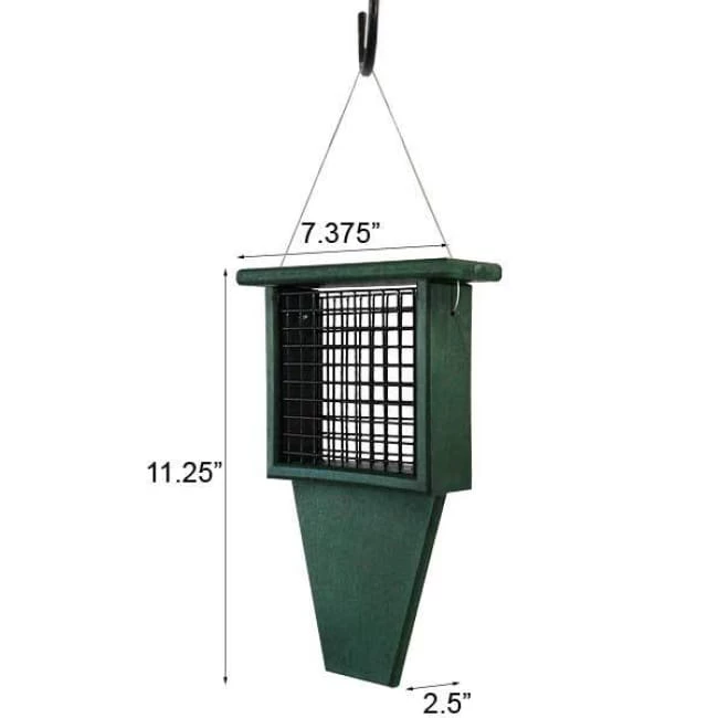 Suet Feeder With Tail Prop, Green 5 Suet Feeder With Tail Prop, Green - Image 3
