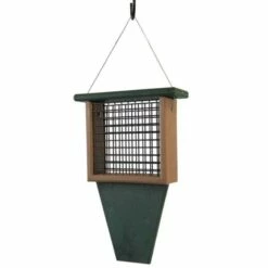 Suet Feeder With Tail Prop, Green/Brown