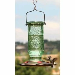 Vintage Bottle Hummingbird Feeder